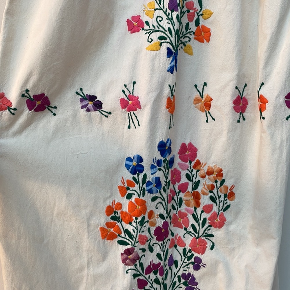 Vintage Flower Embroidered Handmade Maxi Dress Size Small - Picture 4 of 8